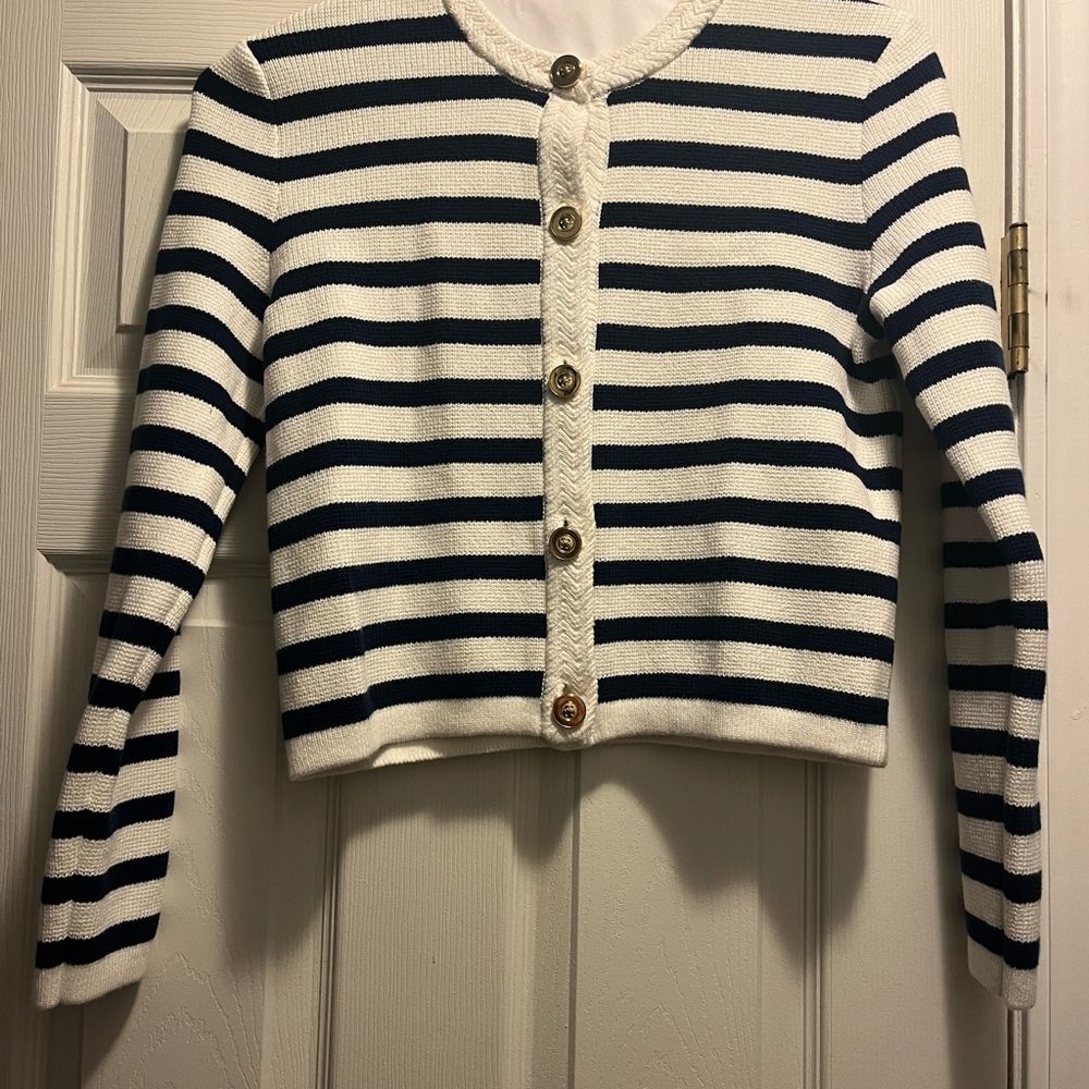 J. Crew Black and White Cardigan Sweater